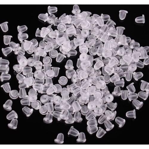 200pcs Transparent Plastic Earrings Earplug Jewelry Accessories Non-Slip DIY Stud Earring Ear Plug Accessories Wholesale