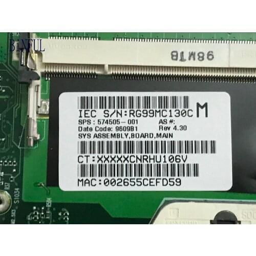 BiNFUL ,FAST SHIPPING. AVAILABLE.574505-001 MOTHEBOARD FOR HP 4515S NOTEBOOK MAINBOARD +free cpu