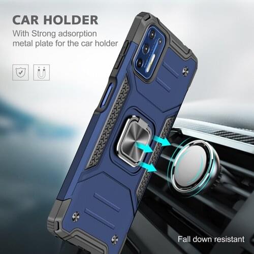 Armor Shockproof Case For Motorola Moto G9 Plus G9+ Magnet Holder Ring Cover Funda For Motorola G9 Plus G9Plus XT2087-1 Coque