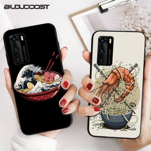 Delicious food noodle fish shrimp Phone Case for Huawei P20 P30 P20Pro P20Lite P30Lite P10 P Smart plus P10Lite P40 Pro P40 lite