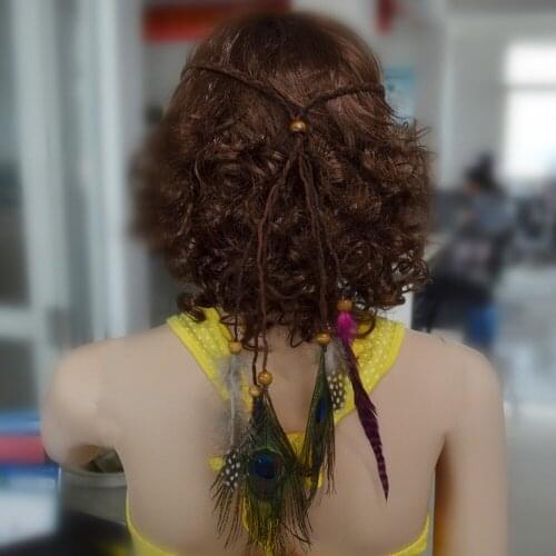 Ethnic Headbands Bohemian Peacock Feather Hair Decoration Gypsy Tribal Headdress Festival Hippie Wedding Party Hair Jewelry