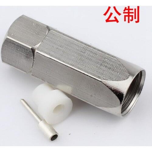 F plug cable connector metric 75-9 thread plug spiral self tight F plug digital TV enlarge F plug