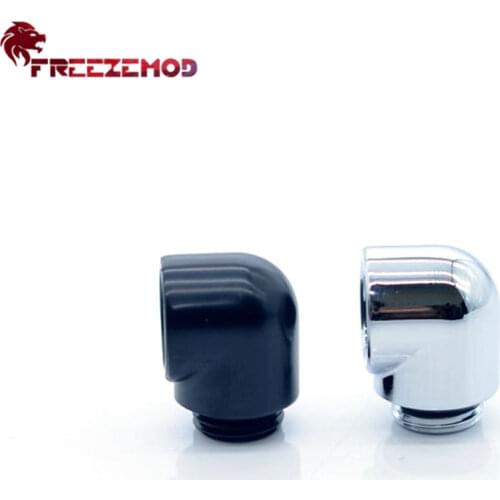FREEZEMOD 90 Degree Female-Male Fitting Thread G1/4'' Elbow Adapter Black/Silver Water Cooler Fitting Modding Basical Fittings