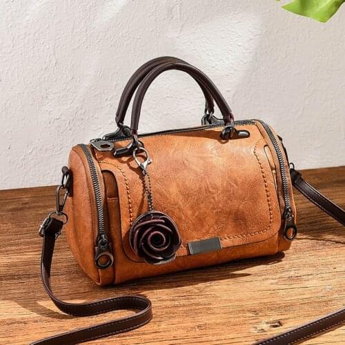 Hot new Flower Pendant Ladies Totes Party Purse Boston Handbag Casual Fashion Women Shoulder Bag