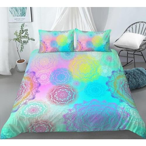 Bohemian Mandala Pattern Bedding Set for Bedroom Sleeping Room Quilt Duvet Covers with Pillowcase Home Bed Decor