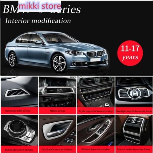 Stainless steel Air Conditioning Outlet Circle Cover Trim For BMW 5 series F10 2011- Car Door Handle Frame Decoration Decals