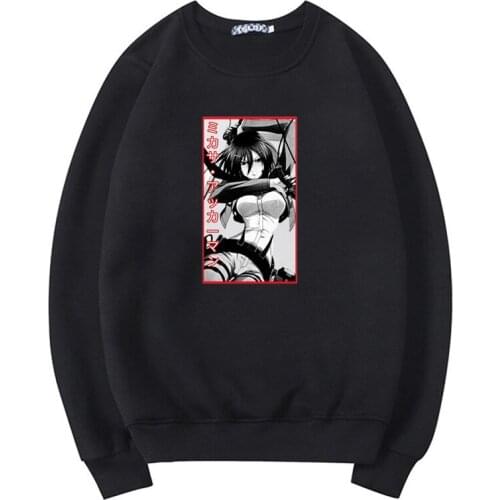 Hot Japanese Anime Attack on Titan Graphic Womens Hoodies Mikasa Ackerman Printed Sweatshirt Fashion Casual Hot Sale Hoody