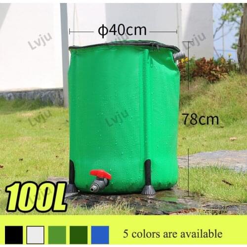 Lvju Folding Rainwater Collector Tank 100 Liter 26 Gallon Diameter 40cm x Height 78cm Collapsible Rain Barrel Water Collector