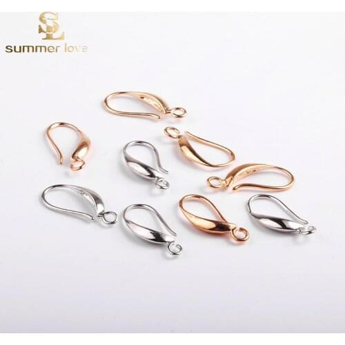20pcs/Lot Copper Hook Charms for Womens Earrings Gold Silver Color Charms Fashion Jewelry Making DIY Accessories Gift Wholesale