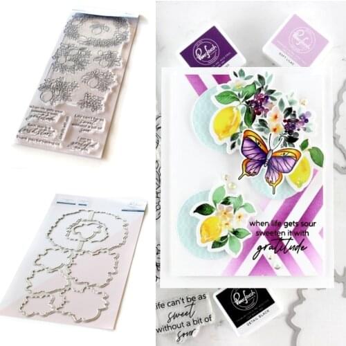 Butterfly Lemon Metal Cutting Dies and Silicone Stamps for Scrapbooking Album Decoration Craft for DIY Greeting Card 2021 New