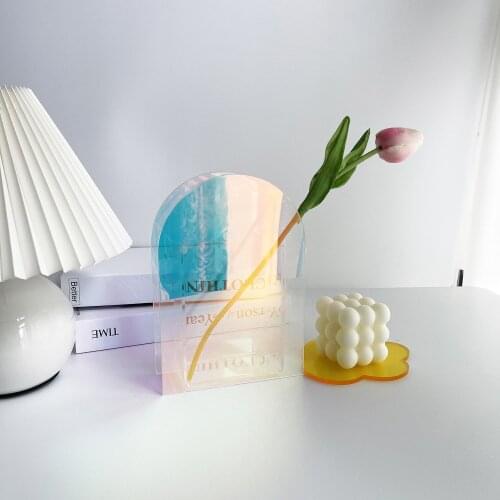Fashion Nordic Acrylic Vase Dazzle-Colorful Flower Vase Decor Ornaments Small Vase Creativity Home Modern Decor Plant Vase
