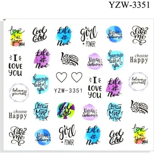 The New Nail Sticker English Letter stickers for nail Foil Love Heart Design Nails Accessories Fashion Manicure Sticker