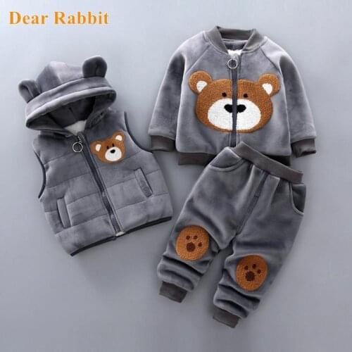 New Winter newborn infant boys baby kids toddler girls clothes velvet sweatshirt vest jacket pants outfits children clothing set