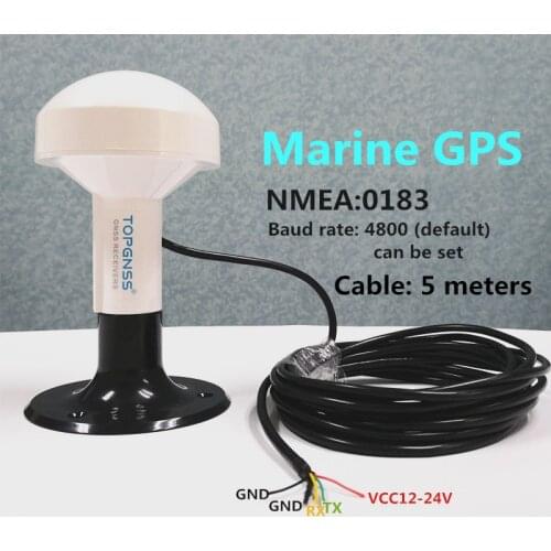 NEW 24V,High quality receiver GNSS receiver,RS232,,boat marine GPS receiver antenna with module, Cable 5m 4800 baud rate
