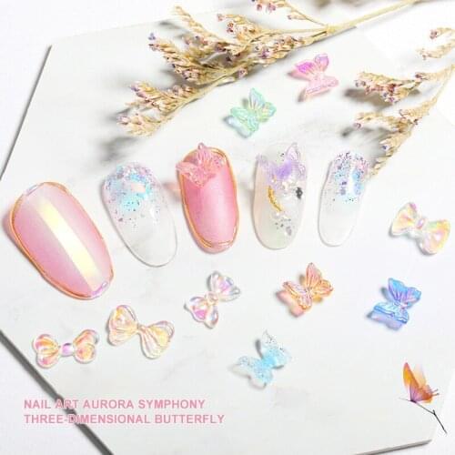 NZIQUAN Stereo Bow Nail Sticker Glamour Multicolor Ladies Art Nail Decoration DIY Nail Decoration Symphony Multicolor Nail
