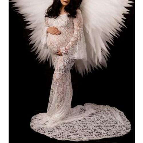 Maternity Dresses For Photo Shoot Pregnancy Lace Dress Photography Props Maxi Gown Dresses For Pregnant Women Clothes 2021 New