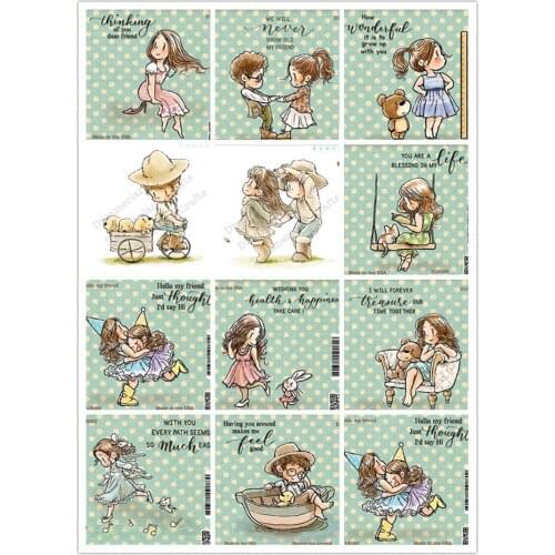1842--1861 Boy and girl series Transparent Clear Silicone Stamp/Seal for DIY scrapbooking/photo album Decorative card making