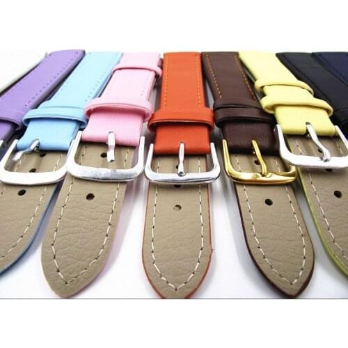 Wholesale 50PCS / lot 18MM PU with genuine leather Watch band watch strap 10 colors-3199