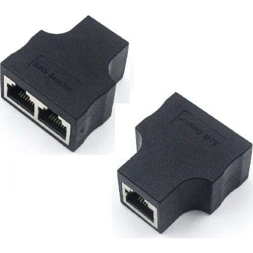 RJ45 female to female 1 To 2 Ways RJ45 LAN Ethernet Network Cable Female Splitter Connector Adapter