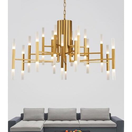 Nordic light luxury chandelier personality art simple villa lighting restaurant designer LED showroom chandelier