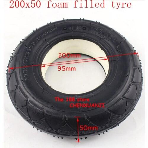 Good quality Solid Tubeless Tire 200 x 50 (8x2) solid/foam filled tire 200x50 for Razor E100 E125 E200 Scooter