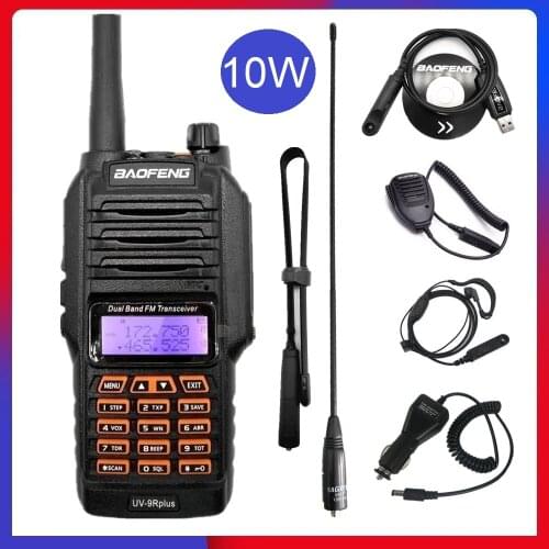 BAOFENG UV-9R PLUS Waterproof Walkie Talkie 10W Two Way CB Ham Radio Station VHF UHF uv9r Portable Scanner Radio Transmitter