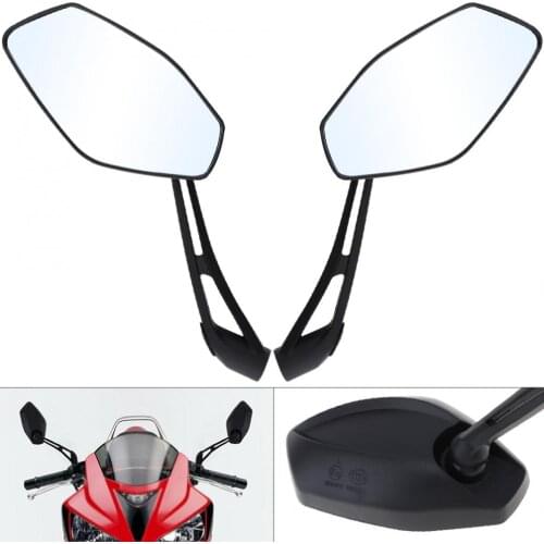 1Pair 10mm Modified Universal Plastic Shell Aluminum Motorcycle Rearview Mirror Rod Black Motorbike Side Mirror
