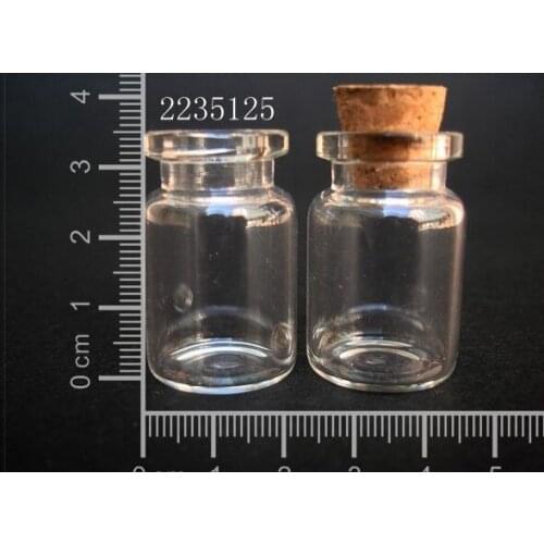 10 pcs 6ml 22x35mm Small Clear Glass Bottle Vial Pendant With Cork and Hook For Wedding Holiday Decoration Christmas Gifts