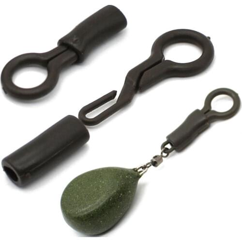 100PCS Back Lead Clips with Silicone Sleeves Carp Rigs Connector Fishing Locking Tube Convert Lead Weight Sleeve for Carp Tackle