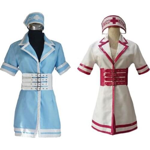 2019 SoniAni Super Sonic nurse Cosplay Costume bule and pink styles Halloween Party