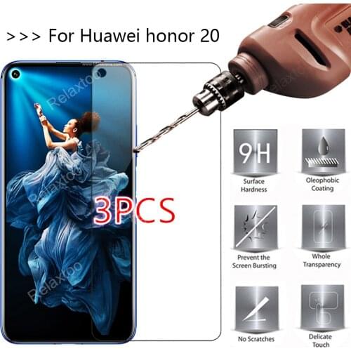 3pcs Glass screen protectors For Honor 20 Tempered Glass on for Huawei Honor 20i 20 Lite 20 Pro Protective Glas for Honor 8a 8s