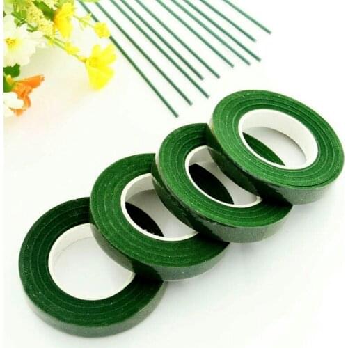 30 Yards 12mm Flower Dry Tape Corsage Buttonhole Artificial Flower Stamen Wrapped Flower Shop Green Tape Nylon Flower Decoration