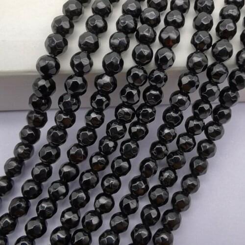 4MM Black Carnelian Stone Faceted Loose Beads Strand 15 Inch Jewelry Making A322