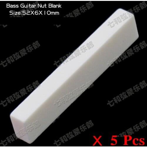 5 pcs Bone Guitar Nuts Blank For Electric Bass Acoustic Classical Guitar Mandolin Banjo Ukulele Nut Blank,52x6x10