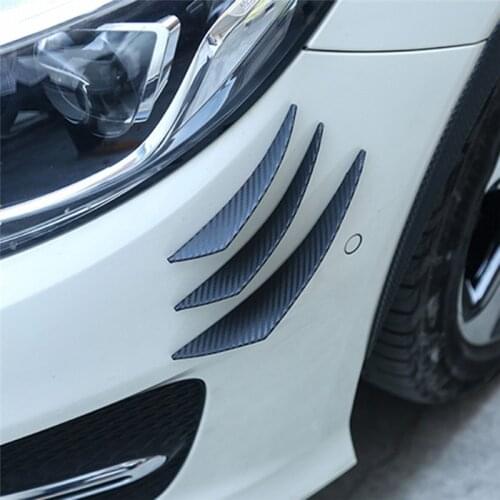 6PCS Carbon Fiber Style Car Front Bumper Lip Splitter Body Spoiler Canards