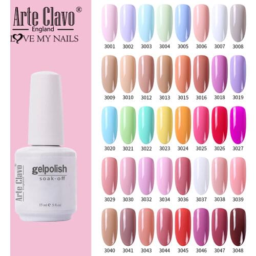 Arte Clavo 15ML Nail Gel Summer Series Colorful Soak Off UV Gel Varnish For Nails Semi Permanent Nail Art Glue Gel Lacquer