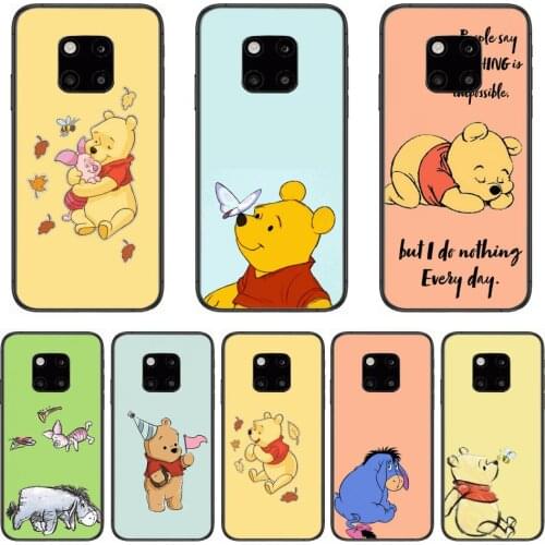 Phone Case Disney Winnie the Pooh Phone Case For Huawei mate 30 10 20 40 Lite Smart Z Pro Black Etui 3D Coque Painting Hoesjes