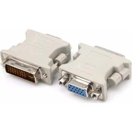 DVI-I 24+5 Male to VGA HD15 Female Adapter Gold Plated for Gaming, DVD, Laptop, HDTV and Projector