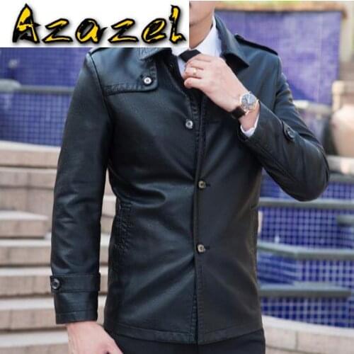 Hot 2020 New Autumn Winter Casual Mens Leather Jackets And Coats Locomotive Style Men turn-down collar Leather clothes M-XXXL