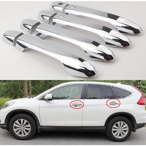 Chrome ABS Car Exterior Door Handle Bar Cover Trim Decal Sticker Fit For Honda Civic 2012 2013 2014 2015 CR-V CRV 2012-2015 2016