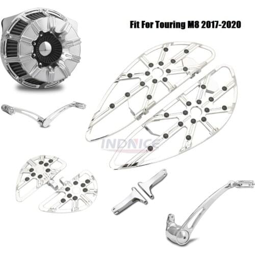 Chrome Gauge rider rear passenger Floorboards Shifter Lever Brake Arm Air Cleaner For harley street glide special FLHXS CVO Stre