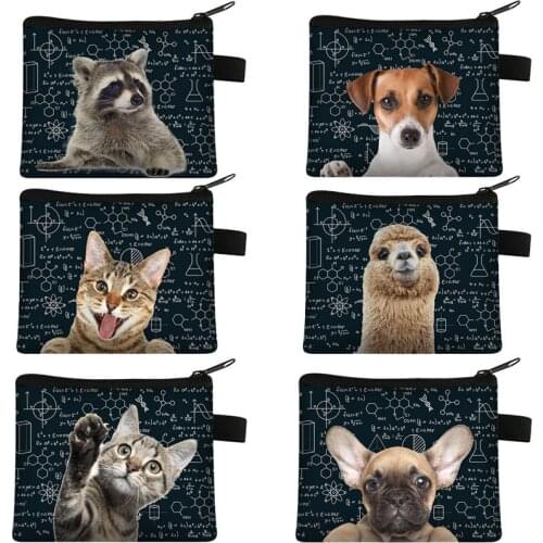 Interesting alpaca Cat Dog Printing Money Bag Animal Coin Bags Girls Purse Ladies Earphone Bag Portable Lipstick Bags