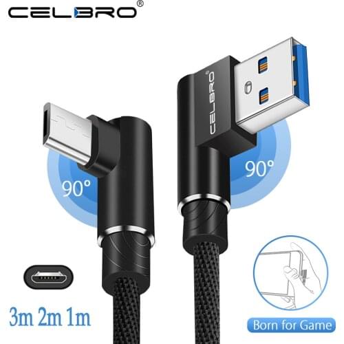 90 Degree Micro USB Cable Right Angle Micro-Usb Kabel Microusb Phone Charger Cabel For Xiaomi Redmi Note 5 Pro 4x Oppo F9 F7 R17