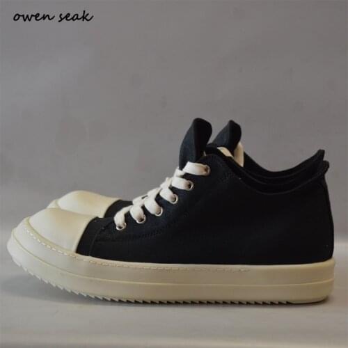 Owen Seak New Arrival Women Canvas Shoes Luxury Trainers Casual Brand Sneaker Lace Up Flats Summer Shoes Black Big Size