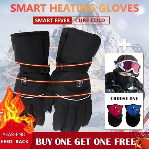 Buy Gloves Det Free Gift Unisex Heating Gloves Waterproof Ski Gloves With Touchscreen Function Powered Snowboard Warm Snow Glove