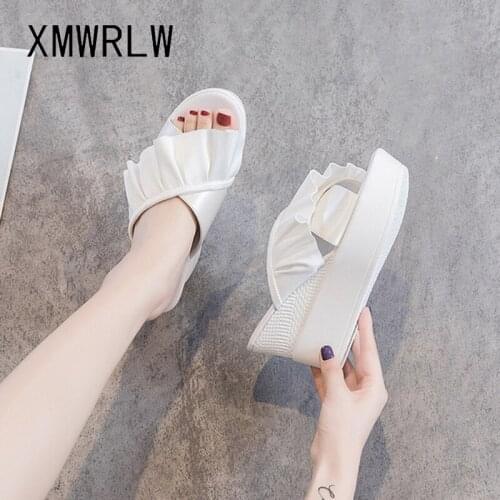 XMWRLW Summer Slippers Women Fashion High Heels Wedges Slipper Ladies Shoes 2020 Summer Women Platform Slippers Beach Shoes