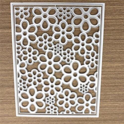 Flower Frame Rectangle Background DIY Metal Cutting Dies Stencils Embossing Card Scrapbooking Album Craft Die Cutting Template