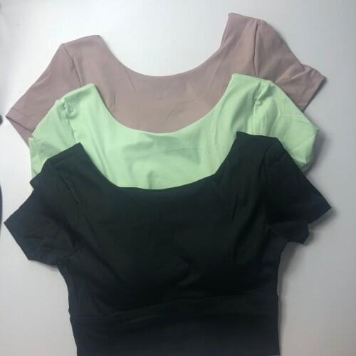 New product spring running sports vest womens yoga wear jacket with chest pad running short-sleeved fitness vest