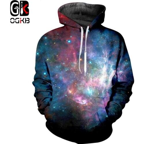 OGKB Pullover Women Hot Loose 3D Hoodies Printing Starry sky Hip Hop Oversized Clothes Homme Winter Hoodies Sweatshirts