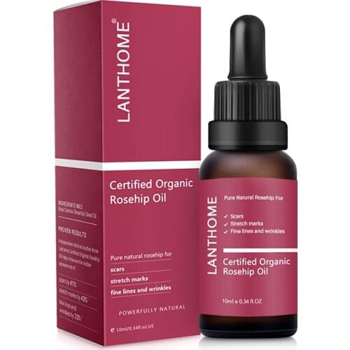 10ml Original Organic Rosehip Oil for Scars Fine Lines Wrinkles Stretch Marks Dehydrated Ageing Skin Moisturizing Dry Patches